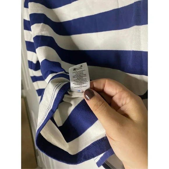 Talbots Navy Stripe Long Sleeve Turtleneck - Picture 3 of 5